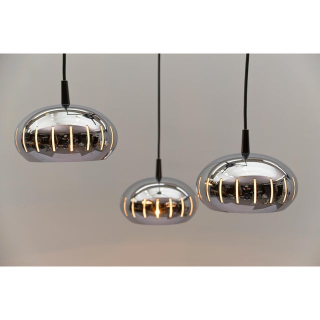 Chrome 3-Light UFO Cascading Lamp, Germany, 1960s For Sale - Image 10 of 11