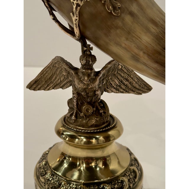 Metal 19th Century Horn & Brass Covered Trophy Cup Accessory For Sale - Image 7 of 12