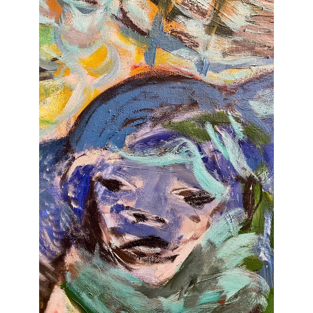 Roberto Juarez, Large Colorful 1983 Neo Expressionist Roberto Juarez Oil Painting Tron Family, 1983 For Sale - Image 15 of 18