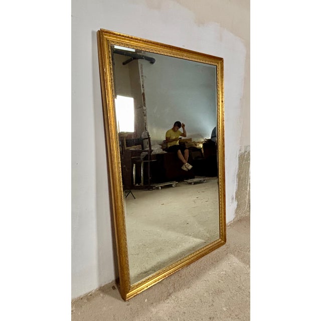Gold Large Spanish Giltwood Wall Mirror, 1950 For Sale - Image 8 of 15