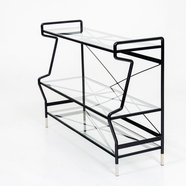 Black Mid 20th Century Bar Shelf by Carlo Paccagnini of Ernesto Bianchi For Sale - Image 8 of 10