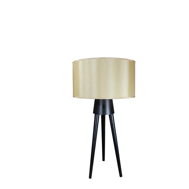Early 21st Century Modern Style Black Tripod Lamps with Champagne Shades - A Pair For Sale - Image 4 of 6
