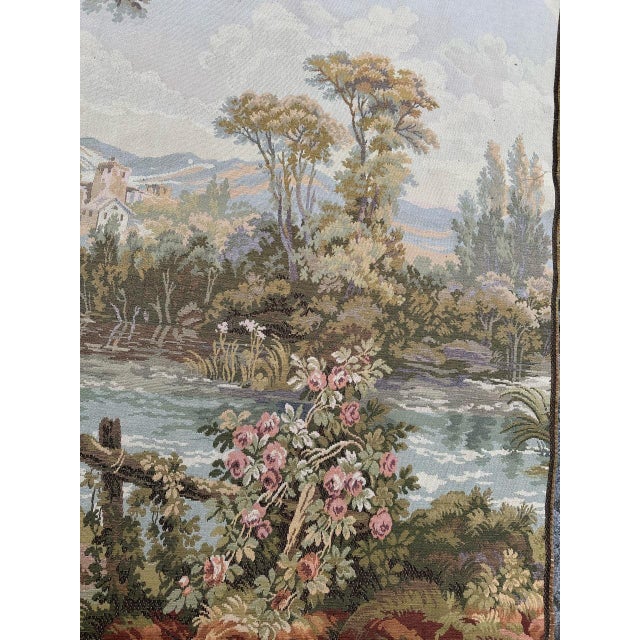 Brown Vintage French Jacquard Tapestry, 1970s For Sale - Image 8 of 18