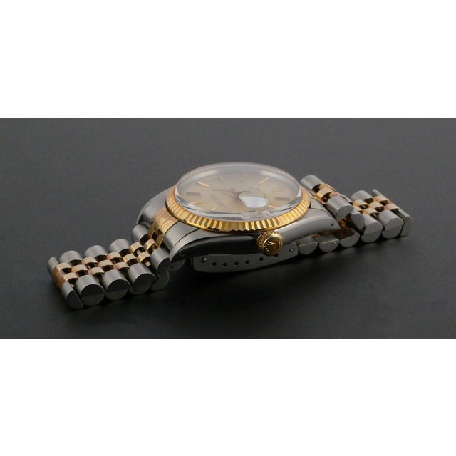 Modern Steel & Gold Rolex Datejust 36 Champagne Dial Ref 16013 For Sale - Image 3 of 7