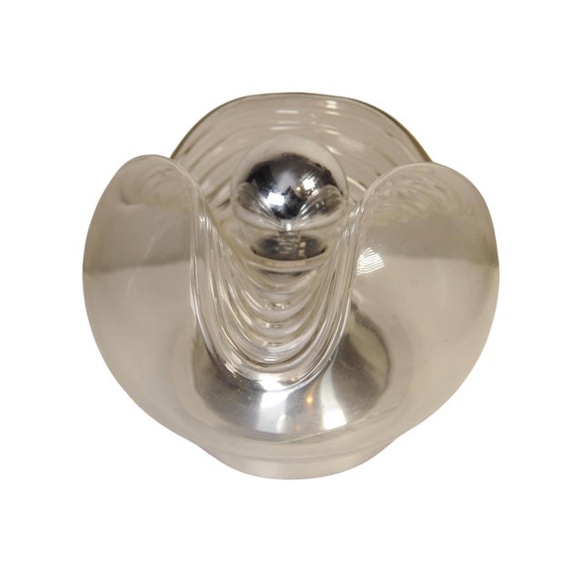 Art Deco Table Lamp in Organic Moulded Glass and Chrome by Mégal Ag For Sale - Image 9 of 9