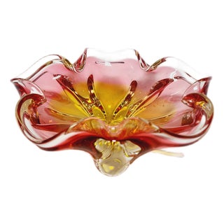 Decorative Bowl by J. Hospodka for Chribska Glassworks, Czechoslovakia, 1960s For Sale