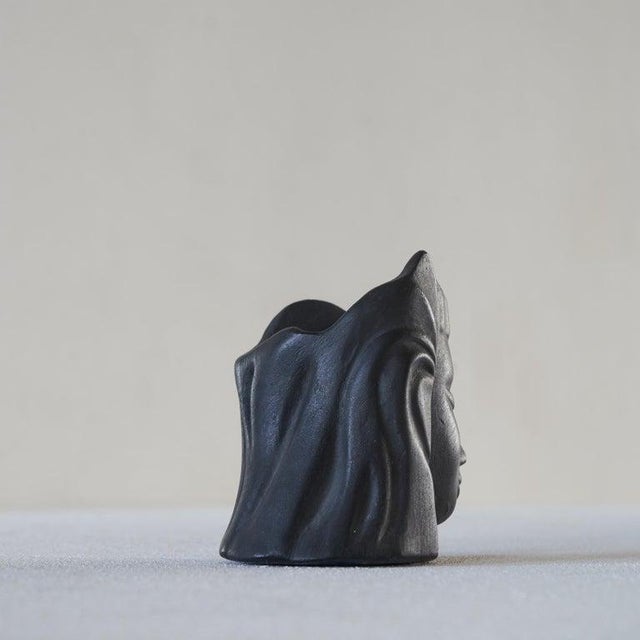 Bucchero Female Head Ceramic Pencil Holder by Carlo Alberto Rossi for Gio Ponti, 1960s For Sale - Image 3 of 7