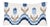 Schumacher Tulip Flamestitch Lumbar Pillow in Blue For Sale