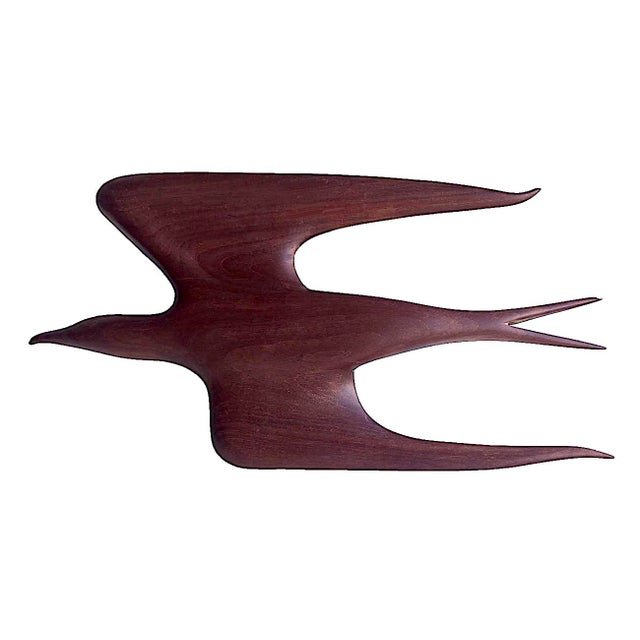Wood Mid 20th Century Hand Carved Falcon Wall Sculpture Attributed to Arthur Umanoff for Raymor For Sale - Image 7 of 17