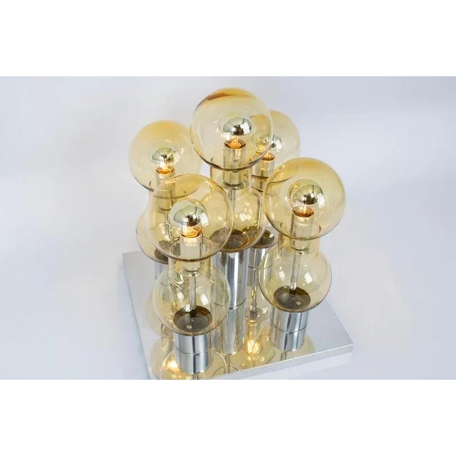 Glass Large Murano Glass Tubes Flush Mount in Chrome by Doria, Germany, 1960s For Sale - Image 7 of 10