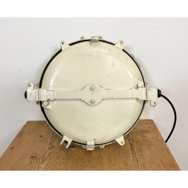 Beige Industrial Cast Iron Wall or Ceiling Lamp, 1970s From Elektrosvit For Sale - Image 8 of 12