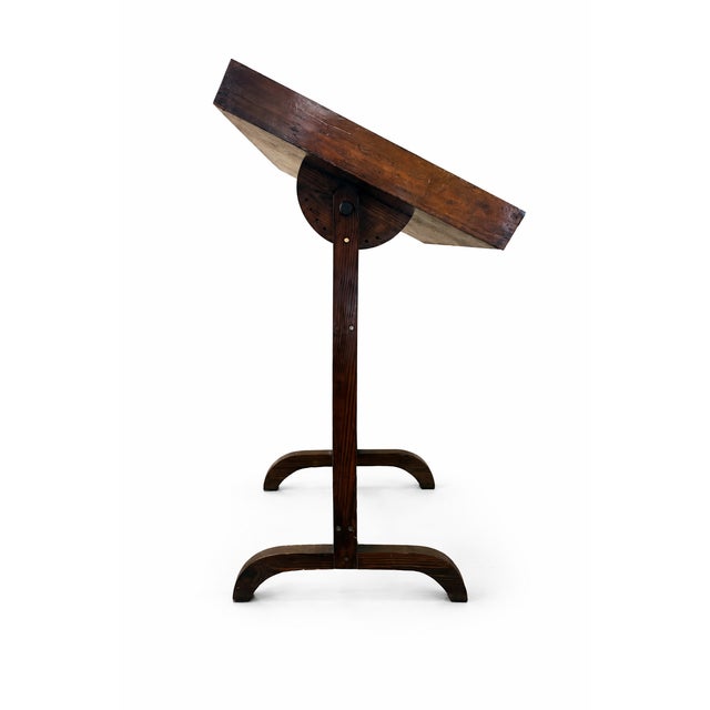Rustic Vintage Industrial Drafting Table / Architectural Drafting Desk. MCM Vibes. For Sale - Image 3 of 3