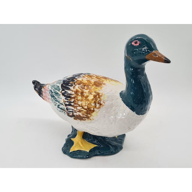 A decorative, large-scale figure of a drake made of glazed porcelain/ceramic, dating from the second half of the 20th...