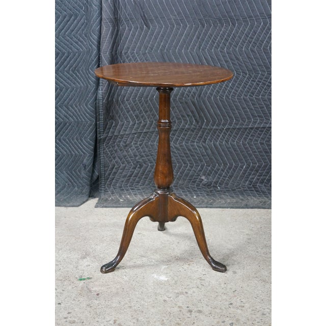 Antique Queen Anne Style Mahogany Pedestal Table Wine Plant Sculpture Stand 26" For Sale - Image 4 of 18
