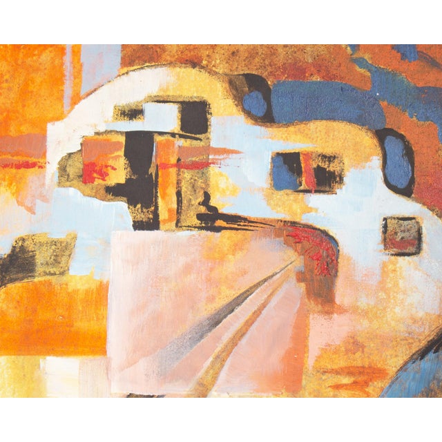 Orange Abstract Oil on Board Painting by George Coggeshall For Sale - Image 8 of 9