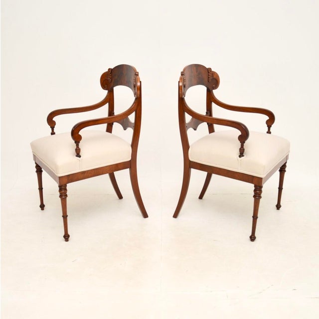 Hollywood Regency Antique Swedish Armchairs, 1850s, Set of 2 For Sale - Image 3 of 10