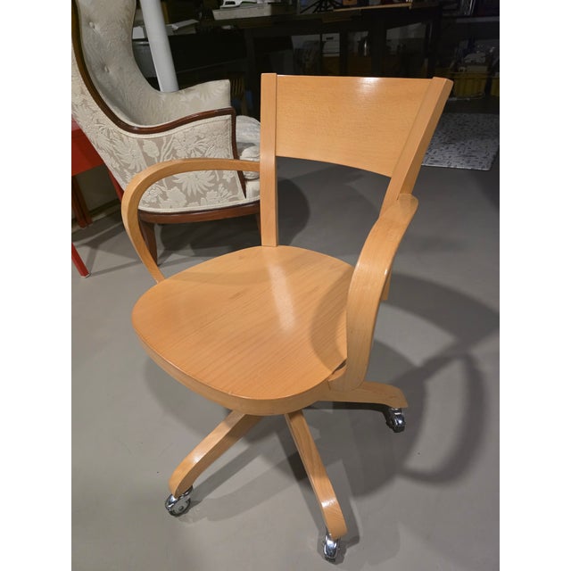 Wood Bentwood Swivel Office Chair by Antonio Calligaris For Sale - Image 7 of 8