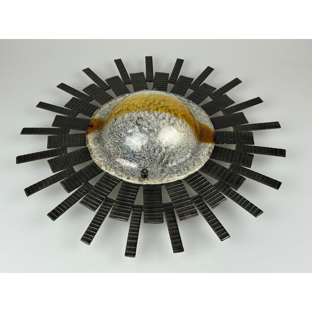 Vintage Brutalist Wall Lamp in Iron and Glass from Honsel Leuchten, 1960s For Sale - Image 14 of 18