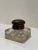 American Hensa Marked Glass & Brass Inkwell With Domed Lid (C. 1920s–30s) For Sale - Image 3 of 9