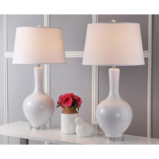 White Blanche Gourd Lamp - White, a Pair For Sale - Image 8 of 9