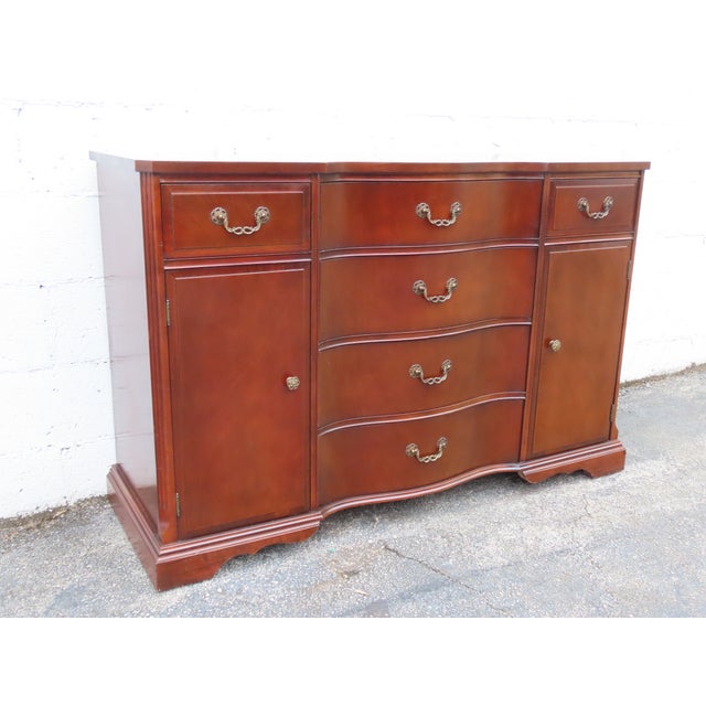 1940s Mahogany Long Credenza Sideboard Media Console 6369 For Sale - Image 11 of 15