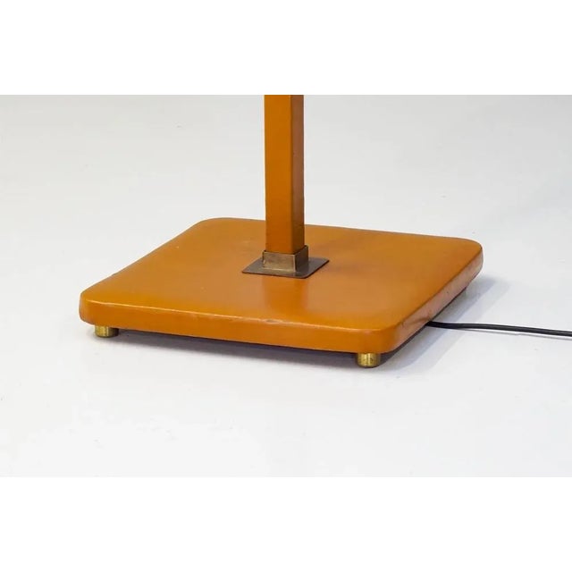 Mid-Century Swedish Floor Lamp in Leather For Sale - Image 5 of 7