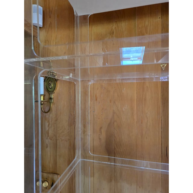 Plastic 1970s Vintage Mid Century Modern Designer Lucite Tall Etagere For Sale - Image 7 of 9