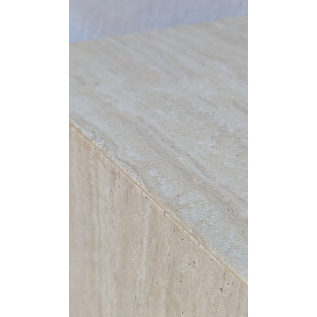 Late 20th Century Late 20th Century Travertine Cube Side Table For Sale - Image 5 of 6