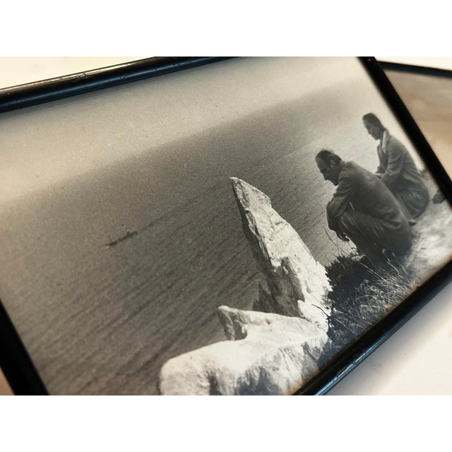 Black Mid 20th Century Pair of Photos-Couple at Beach For Sale - Image 8 of 9