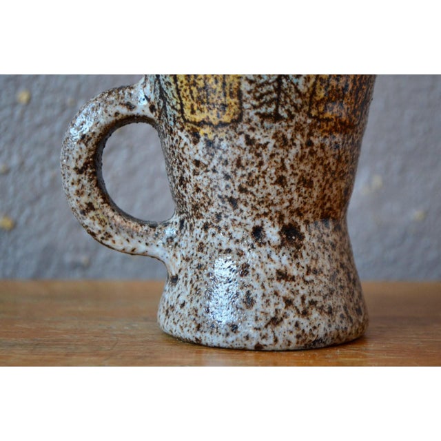 1950s Brutalist Ceramic Pitcher Vase from Accolay, 1950s For Sale - Image 5 of 12