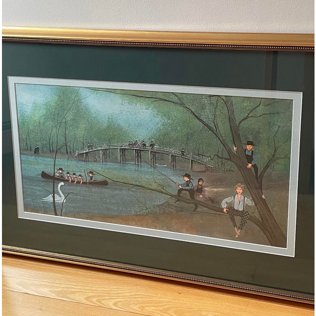 P. Buckley Moss "Concord Bridge" Signed Lithograph 63/1000 Framed Matted For Sale - Image 15 of 17