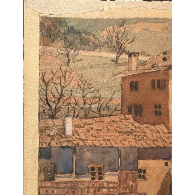 Paint F. Smolka "Tyrol, Austria" Original Antique Watercolor Painting Circa Early 20th Century For Sale - Image 7 of 9