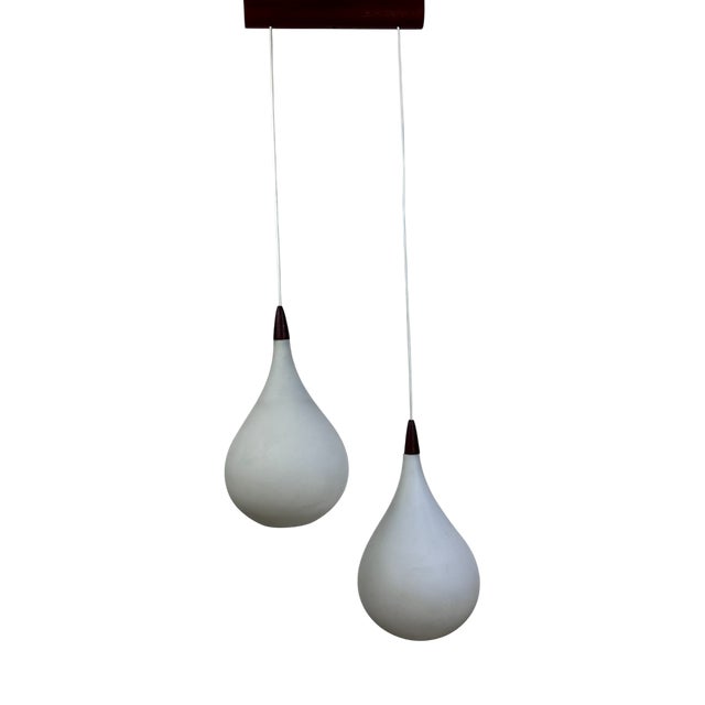 Scandinavian Two-Light Pendant by Uno & Osten Kristiansson for Luxus, 1957 For Sale