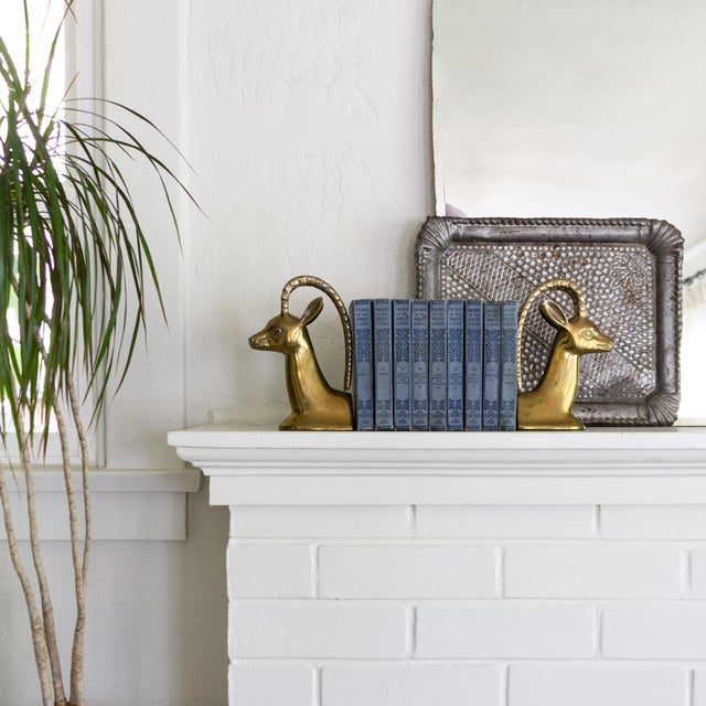 Mid Century Ibex Brass Bookends For Sale - Image 4 of 10
