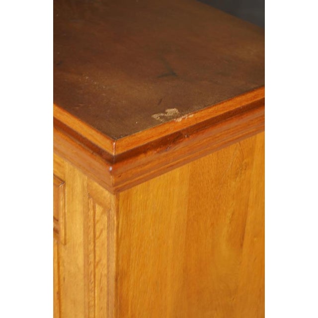 Wood Mid-Century Modern Danish Oak Cabinet with Carved Doors and Decorative Base, 1950s For Sale - Image 7 of 17