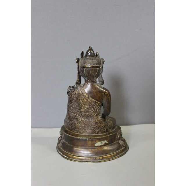 19th Century Bronze Buddha Amoghasiddhi, Nepal, 1890s For Sale - Image 9 of 15