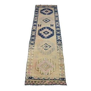 1960s Pale Wool Long Rug For Sale