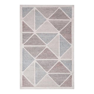 Rug & Kilim’s Scandinavian Gray Brown & Blue Polyester Outdoor Rug - 8'x10' For Sale