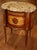 French 1920s French Louis XV Style Marble Top Mixed Wood Inlaid End Table Nightstand C 1920 For Sale - Image 3 of 12