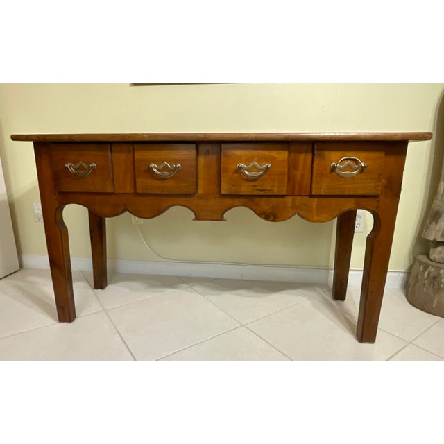 Antique Farmhouse Console Table Handcrafted Rustic Credenza Vintage Country For Sale - Image 13 of 17