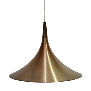 Danish Metal and Pallisandro Lamp For Sale