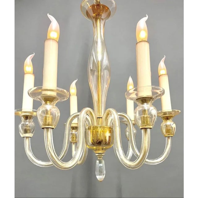 Rococo Murano Venetian Chandelier, 1940s For Sale - Image 3 of 9