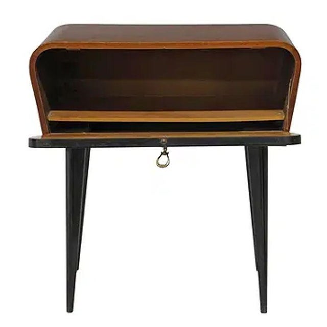 Mid-Century Modern Italian Mid Century Mahogany Side Table With Ebonized Front For Sale - Image 3 of 5