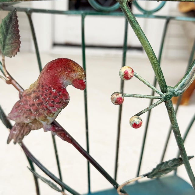 Mid 20th Century Vintage European Hollywood Regency Tole Bird and Floral Wall Planter, Circa 1960 For Sale - Image 5 of 7