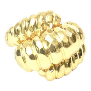 1980s Henry Dunay Hand-Hammered 18 Karat Yellow Gold Ring Size 7.75