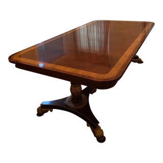 1990s Baker Inlay Dining Table For Sale