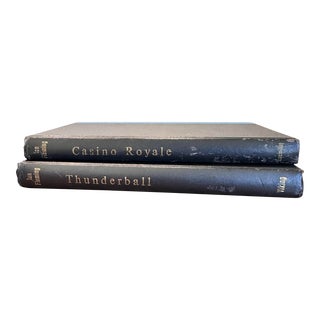 Ian Fleming James Bond Casino Royale 1953 and Thunderball 1961 Hardcover Books - a Pair For Sale