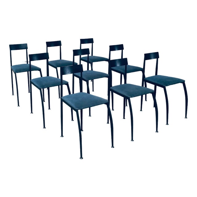 Postmodern Lolly Dining Chair Set from Fly Line, Italy, 1980s, Set of 9 For Sale
