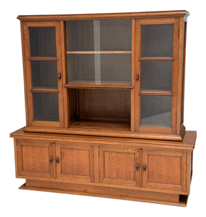 Art Deco Bookcase with Glass Sliding Doors, 1930s