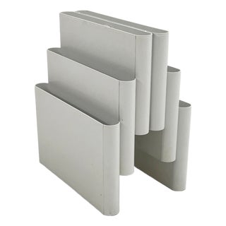 White Magazine Rack by Giotto Stoppino for Kartell, 1970s For Sale